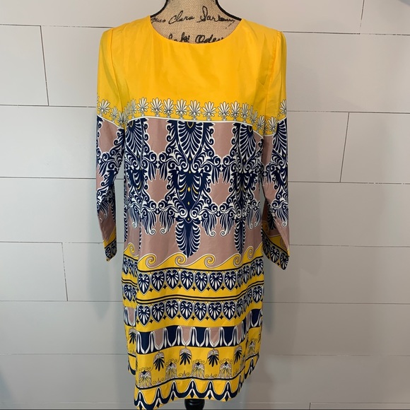 J. Crew Factory Jules Scroll Scarf Print Shift Dress - Picture 2 of 8